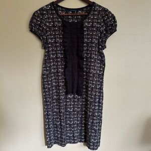 Banana Republic| Brown/Black Geometric Print SS Jersey Knit Mini Dress Sz M